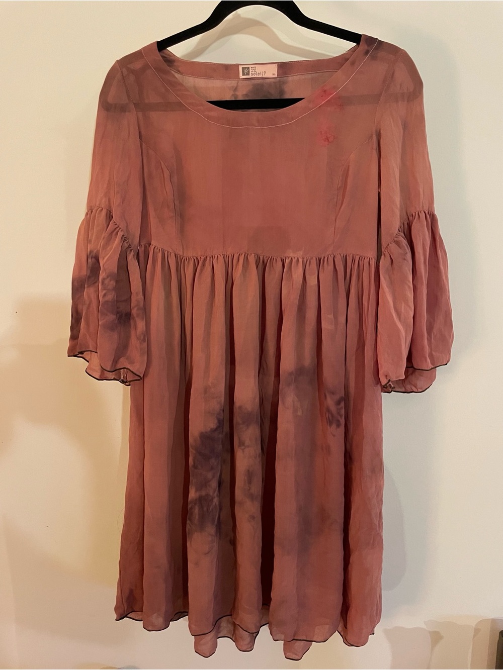 Sheer Dusty Rose Babydoll Dress